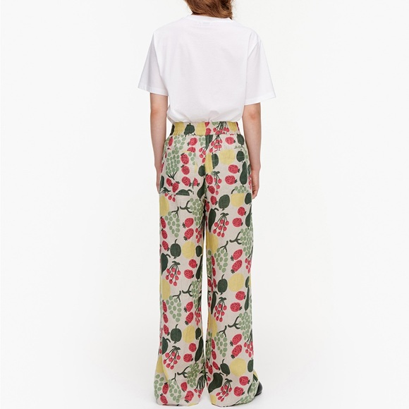 Marimekko Kukkinut Linen Trousers Sz:XS - Picture 2 of 4